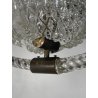 ANTICO LAMPADARIO BAROVIER & TOSO ANNI 40 VETRO MURANO FOGLIE TRASPARENTI OTTONE