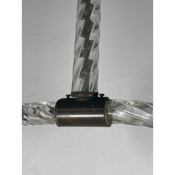 ANTICO LAMPADARIO BAROVIER & TOSO ANNI 40 VETRO MURANO FOGLIE TRASPARENTI OTTONE