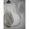 ANTICO LAMPADARIO BAROVIER & TOSO ANNI 40 VETRO MURANO FOGLIE TRASPARENTI OTTONE