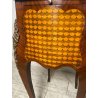 COPPIA COMODINI LUIGI XV LEGNO INTARSIATO EPOC 900 CASSETTI DECORI BRONZO DORATO