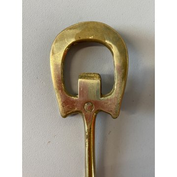 CALZASCARPE VINTAGE OTTONE LUCIDO ANTICATO IMPUGNATURA STAFFA CALZOLAIO '900