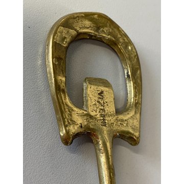 CALZASCARPE VINTAGE OTTONE LUCIDO ANTICATO IMPUGNATURA STAFFA CALZOLAIO '900