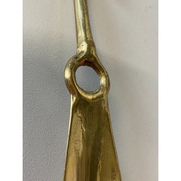 CALZASCARPE VINTAGE OTTONE LUCIDO ANTICATO IMPUGNATURA STAFFA CALZOLAIO '900