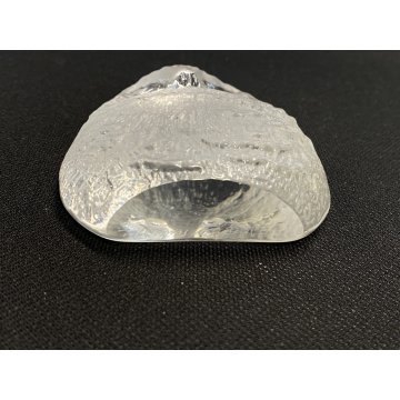 SCULTURA CRISTALLO VINTAGE CIVETTA GUFO DESIGN Mats Jonasson 10x3cm/h SVEZIA '80