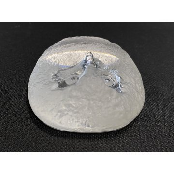 SCULTURA CRISTALLO VINTAGE CIVETTA GUFO DESIGN Mats Jonasson 10x3cm/h SVEZIA '80