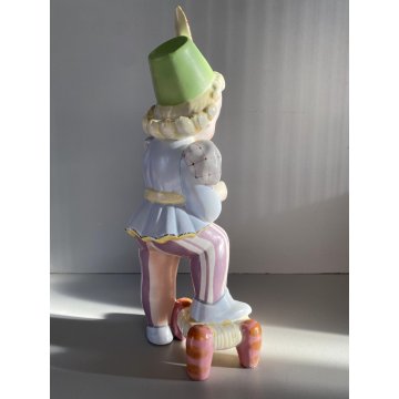 SCULTURA MAIOLICA La Freccia Tosin ROMANITICO FUTURISTA BIMBO PAGGIO MUSICO '900