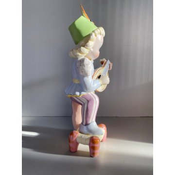 SCULTURA MAIOLICA La Freccia Tosin ROMANITICO FUTURISTA BIMBO PAGGIO MUSICO '900