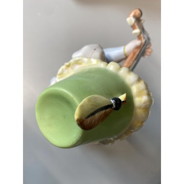 SCULTURA MAIOLICA La Freccia Tosin ROMANITICO FUTURISTA BIMBO PAGGIO MUSICO '900