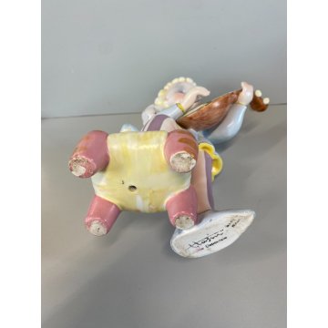 SCULTURA MAIOLICA La Freccia Tosin ROMANITICO FUTURISTA BIMBO PAGGIO MUSICO '900