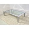 TAVOLINO SALOTTO Sergio Mazza ANNI 70 Cinova ACCIAIO CROMATO VETRO TABLE DESIGN