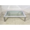 TAVOLINO SALOTTO Sergio Mazza ANNI 70 Cinova ACCIAIO CROMATO VETRO TABLE DESIGN
