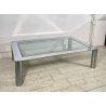 TAVOLINO SALOTTO Sergio Mazza ANNI 70 Cinova ACCIAIO CROMATO VETRO TABLE DESIGN