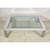 TAVOLINO SALOTTO Sergio Mazza ANNI 70 Cinova ACCIAIO CROMATO VETRO TABLE DESIGN