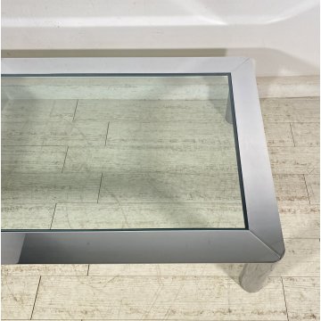 TAVOLINO SALOTTO Sergio Mazza ANNI 70 Cinova ACCIAIO CROMATO VETRO TABLE DESIGN