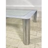 TAVOLINO SALOTTO Sergio Mazza ANNI 70 Cinova ACCIAIO CROMATO VETRO TABLE DESIGN