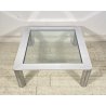 TAVOLINO SALOTTO Sergio Mazza ANNI 70 Cinova ACCIAIO CROMATO VETRO TABLE DESIGN