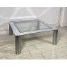 TAVOLINO SALOTTO Sergio Mazza ANNI 70 Cinova ACCIAIO CROMATO VETRO TABLE DESIGN