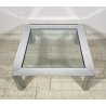 TAVOLINO SALOTTO Sergio Mazza ANNI 70 Cinova ACCIAIO CROMATO VETRO TABLE DESIGN