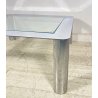 TAVOLINO SALOTTO Sergio Mazza ANNI 70 Cinova ACCIAIO CROMATO VETRO TABLE DESIGN