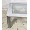 TAVOLINO SALOTTO Sergio Mazza ANNI 70 Cinova ACCIAIO CROMATO VETRO TABLE DESIGN