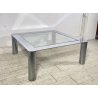 TAVOLINO SALOTTO Sergio Mazza ANNI 70 Cinova ACCIAIO CROMATO VETRO TABLE DESIGN
