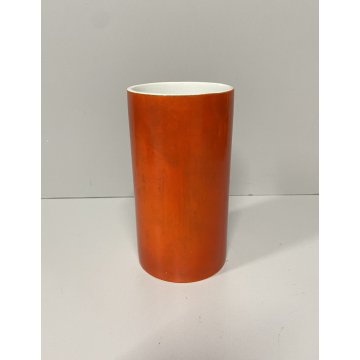 VASO CERAMICA CILINDRICO DESIGN Richard Ginori  ARANCIONE ø 8 x 15,5 cm/h '70s