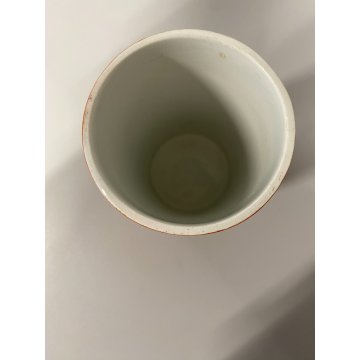 VASO CERAMICA CILINDRICO DESIGN Richard Ginori  ARANCIONE ø 8 x 15,5 cm/h '70s