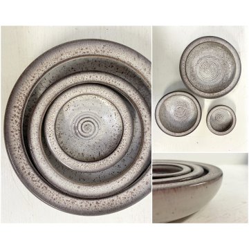 SET 3 CIOTOLE GRES CERAMICA Nove DESIGN Alessio Tasca MINIMALISTA ø 9/12/17cm CA