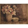 ANTICO QUADRO DIPINTO ACQUERELLO G. Lentini EPOCA 1937 NATURA MORTA vaso fiori
