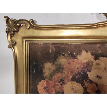 ANTICO QUADRO DIPINTO ACQUERELLO G. Lentini EPOCA 1937 NATURA MORTA vaso fiori