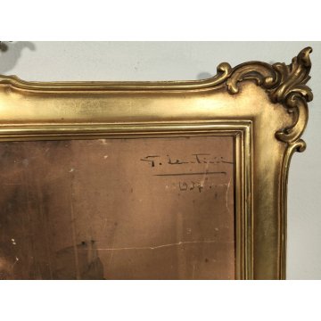 ANTICO QUADRO DIPINTO ACQUERELLO G. Lentini EPOCA 1937 NATURA MORTA vaso fiori