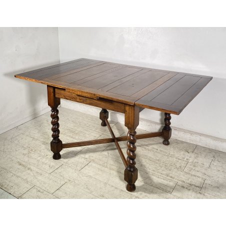 ANTICO TAVOLO PRANZO ALLUNGABILE A TIRO LEGNO 1800 LUIGI FILIPPO TABLE ROCCHETTO