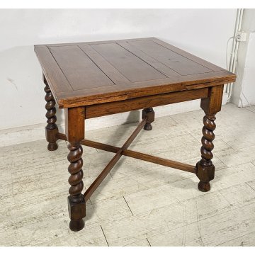 ANTICO TAVOLO PRANZO ALLUNGABILE A TIRO LEGNO 1800 LUIGI FILIPPO TABLE ROCCHETTO