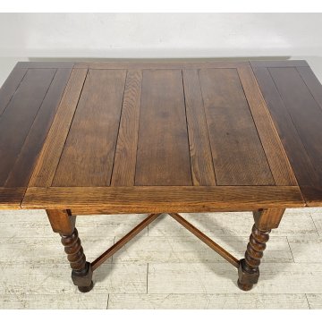 ANTICO TAVOLO PRANZO ALLUNGABILE A TIRO LEGNO 1800 LUIGI FILIPPO TABLE ROCCHETTO