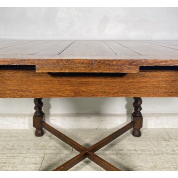 ANTICO TAVOLO PRANZO ALLUNGABILE A TIRO LEGNO 1800 LUIGI FILIPPO TABLE ROCCHETTO