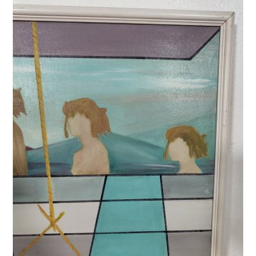 QUADRO ASTRATTO DESIGN Josuè Biancini ARONA Totale Eco Umanologia ACRILICO TELA