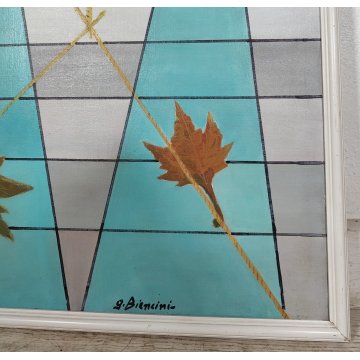 QUADRO ASTRATTO DESIGN Josuè Biancini ARONA Totale Eco Umanologia ACRILICO TELA