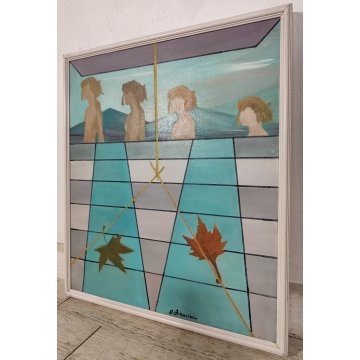 QUADRO ASTRATTO DESIGN Josuè Biancini ARONA Totale Eco Umanologia ACRILICO TELA