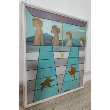 QUADRO ASTRATTO DESIGN Josuè Biancini ARONA Totale Eco Umanologia ACRILICO TELA