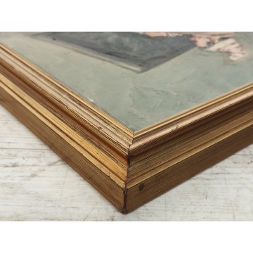 ANTICO QUADRO DIPINTO F. Pecoraro OLIO TELA RITRATTO UOMO BAULE epoca 900 CIRCO