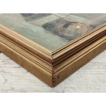 ANTICO QUADRO DIPINTO F. Pecoraro OLIO TELA RITRATTO UOMO BAULE epoca 900 CIRCO