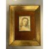 ANTICA MINIATURA RITRATTO GESU CRISTO copia LEONARDO DA VINCI '900 cornice oro