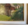 ANTICO QUADRO DIPINTO Pino Pessina Da Castanedo PAESAGGIO Alpe Devero BAITA