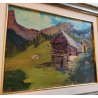 ANTICO QUADRO DIPINTO Pino Pessina Da Castanedo PAESAGGIO Alpe Devero BAITA