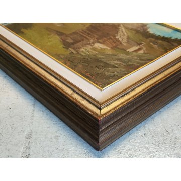 ANTICO QUADRO DIPINTO Pino Pessina Da Castanedo PAESAGGIO Alpe Devero BAITA