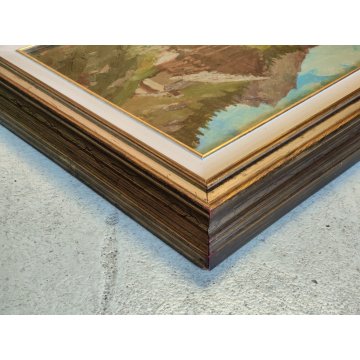 ANTICO QUADRO DIPINTO Pino Pessina Da Castanedo PAESAGGIO Alpe Devero BAITA