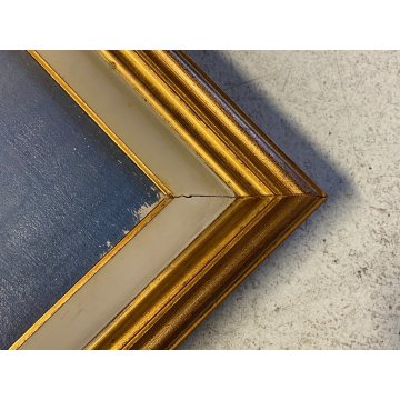 ANTICO DIPINTO OLIO TELA PAESAGGIO LACUSTRE MONTAGNE Feriolo LAGO MAGGIORE '900