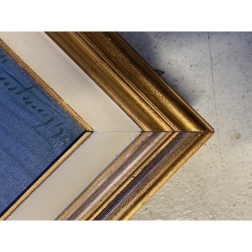 ANTICO DIPINTO OLIO TELA PAESAGGIO LACUSTRE MONTAGNE Feriolo LAGO MAGGIORE '900