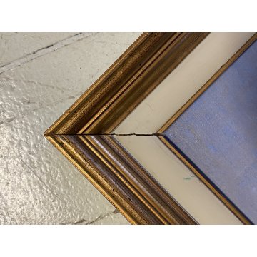 ANTICO DIPINTO OLIO TELA PAESAGGIO LACUSTRE MONTAGNE Feriolo LAGO MAGGIORE '900