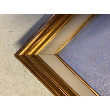 ANTICO DIPINTO OLIO TELA PAESAGGIO LACUSTRE MONTAGNE Feriolo LAGO MAGGIORE '900